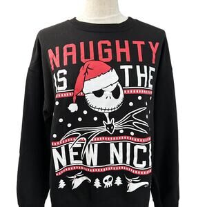Disney Nightmare Before Christmas XXL Jack Skellington Naughty Nice Sweater